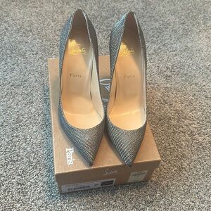 Christian Louboutin Pigalle Glitter Pump Chain Leather